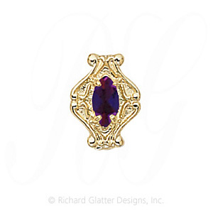 GS200 AMY - 14 Karat Gold Amethyst Slide 